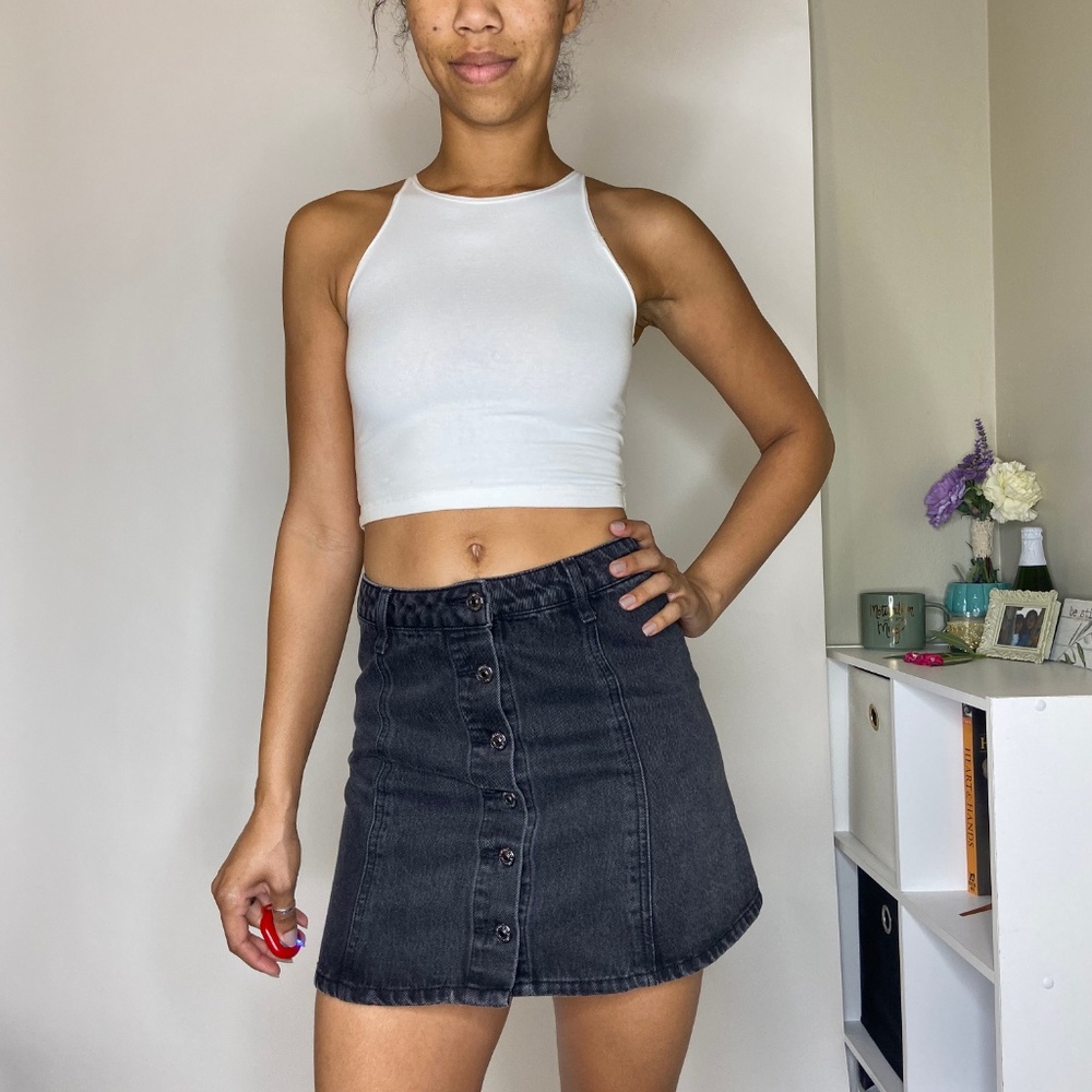 Button Front Denim Skirt, Women's Size: 24 - Picture 3 of 5